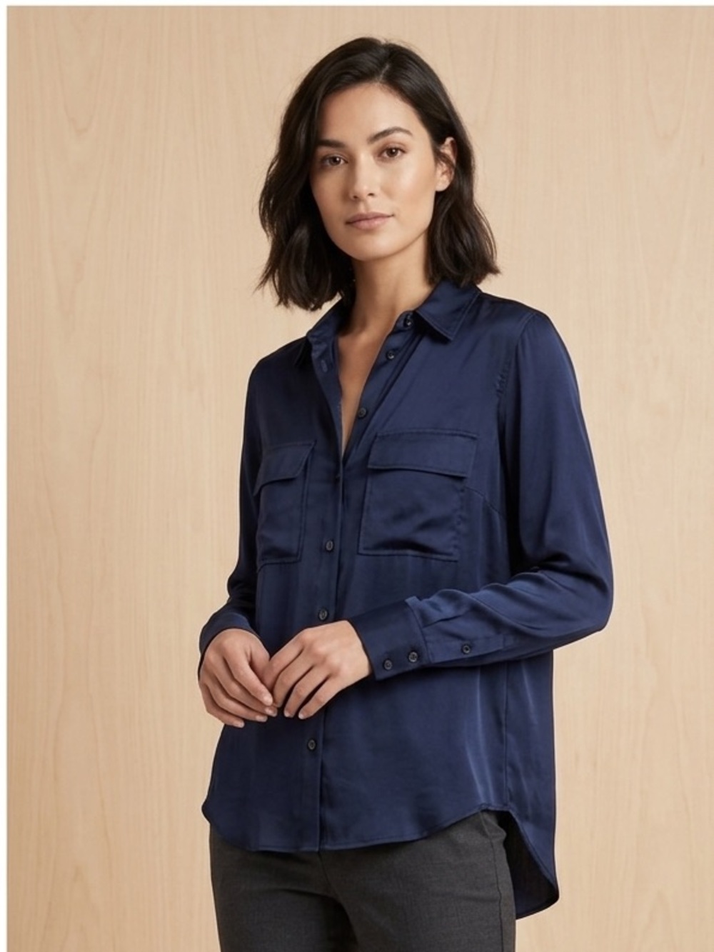 Melissa Nepton Black Button Down Blouse